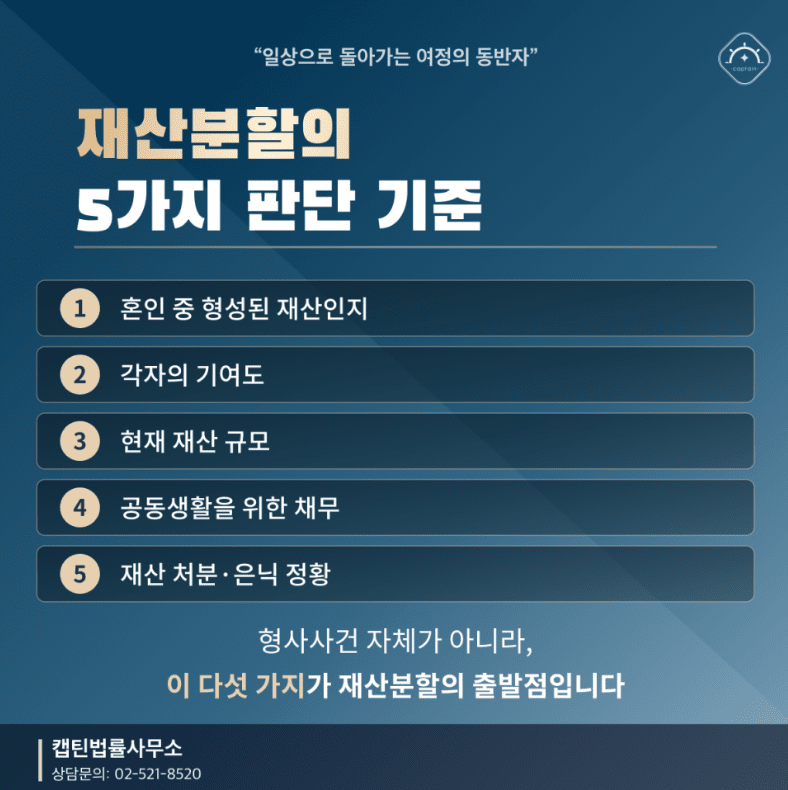 [경찰출신변호사] 배우자가 형사사건 중이라면 재산분할은 어떻게 될까? 이혼 시 꼭 확인할 기준